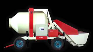 Reversible concrete mixer