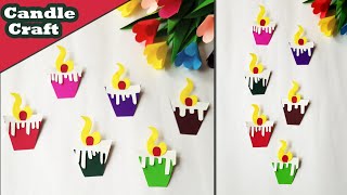 🕯️DIY | Beautiful Candles | How To Make Paper Candles | दीपावली सजावट | Easy Paper Craft