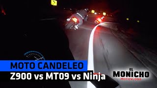 CANDELA NOCTURNA 🔥 Z900 vs MT09 vs Ninja 300