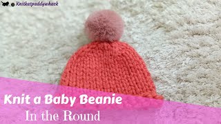 EASY KNITTED BABY HAT | Super Chunky Baby Beanie - Knit an Easy Baby Hat in the Round