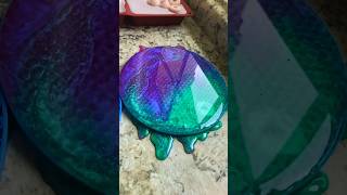 Multicolor Wax Melt Pour 💜💚 #oddlysatisfying #slowed #waxmelts #satisfying #shorts