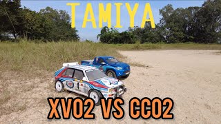 Tamiya xv02 vs cc02 High-speed rally off road ラリーリモコンカー