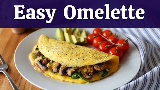 You HAVE to try this NEW method! Easiest Mushroom Spinach Omelette!