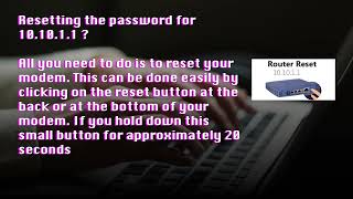 Login & Resetting the password for 10.10.1.1?