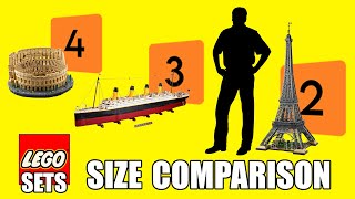 LEGO SET SIZE COMPARISON (number of pieces) AT SCALE - TOP 10