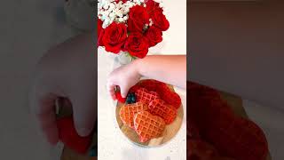 Heart Waffles #valentinesday #valentines #valentinespecial #charcuterie #lover #asmrfood #foodie