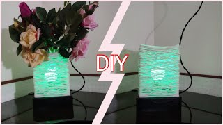 Make your own colorful homemade thread square lamp - DIY