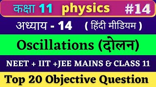 Class 11 Physics MCQ chapter 14 (दोलन) Hindi medium |#14 NEET+IIT-JEE 2022 | Based on NCERT