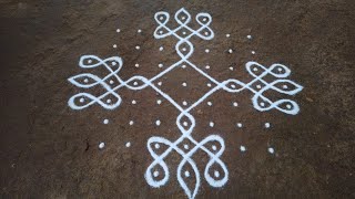 9 x 3 dots simple traditional kambi kolam | easy beginners sikku  kolam | SathyaSelva Arts