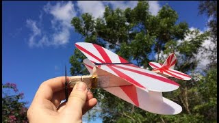 Windy biplane test flight