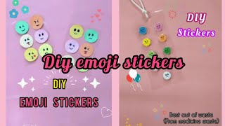 diy emoji stickers |homemade sticker without double sided tape|beta craft|art and craft