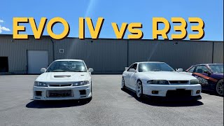 EVO IV vs R33 Skyline GTR- Can the Evo get the R33 in a roll race??!!!