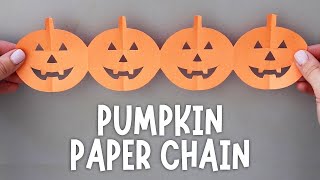 DIY Halloween Pumpkin Paper Chain | Easy Halloween Paper Crafts 🎃