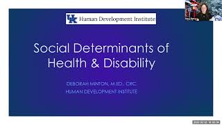 Social Determinants of Health and Disability