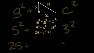 Find the Missing Leg of a Right Triangle Given The Hypotenuse | Pythagorean Theorem | Geometry