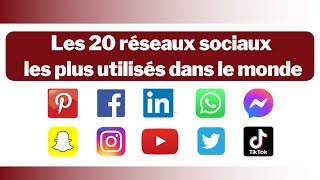 Les 20 réseaux sociaux les plus utilisés dans le monde