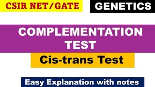 Complementation Test | Cis-trans test | Genetics | CSIR NET JRF | Life Sciences