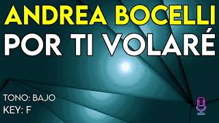 Andrea Bocelli - Por Ti Volaré - Karaoke Instrumental - Bajo