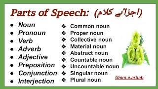 PARTS OF SPEECH👩‍🏫Learn with Examples ~types of Noun|Common Noun|Proper Noun||Verb|adverb||Adjective