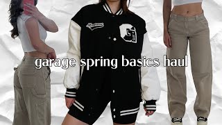 spring basics try on haul with garage clothing!