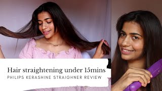 Hair straightening under 15mins | Philips kerashine straightener review | Hair styling series video1