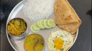 Simple sa veg lunch thali//mix veg sbji//dal,chawl,sbji,aur paratha//lauki ki dal//tadka dal