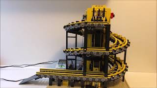 Lego Container Spiral Storage as part of a large train layout, fully automated with Mindstorms EV3