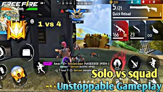 SOLO VS SQUAD Unstoppable Gameplay 🔥-Garena free fire