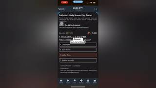 Click City | Daily Quiz | 7 October | Telegram Airdrop #airdrop #clickcity #crypto #dailyquiz #coin
