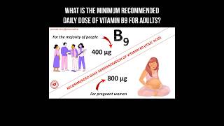 What is the minimum recommended daily dose of vitamin B9 for adults? #vitamindeficiency #vitaminb9