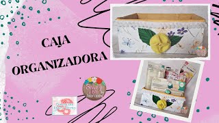 CAJA ORGANZADORA - IDEA DE RECICLADO - CERECITAS ARTE Y SCRAP -#cajaorganizadora #scrapbooking