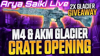 M4 & AKM GLACIER CRATE OPENING WITH [FACECAM]😍AND 2X GLACIER SURPRISE GIVEAWAY😍❤️//ROAD TO 4K//#bgmi