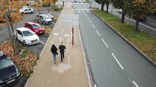 Walking in Belfort (DJI active track)