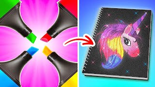 SMART ART TRICKS AND DRAWING HACKS || DIY Edible School Supplies By 123 GO! LIVE