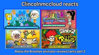 Clincolnmccloud Reacts:Makai The Brooklyn Animator Reviews/Rants Part 3 (Re-upload)