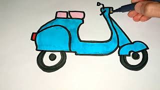 How To Draw A Scooty|| Drawing And Coloring|| Awesome Drawing Clips|| Drawing And Painting||