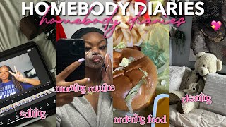 HOMEBODY DIARIES💖 | morning routine, cleaning, editing etc.