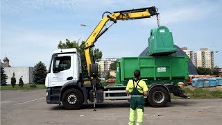 Mercedes for collecting igloo conteiners - New solution from HyvaCrane is coming