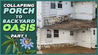 Transforming Our Backyard Garden | Part 1 | Broken Porch Demo and Land Grading