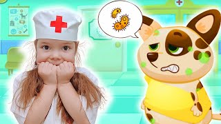 Nastya and Duddu my virtual pet | Nastya as the Doctor Treats the Dog Dudu in the Game