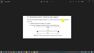 TUTO-RSA: Poutre bi-appuyée. Comment tracer le diagramme de moment fléchissant et effort tranchant.