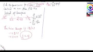 Representation of functions by  PowerSeries 1