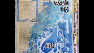 Technique Thursday #56: Acts 22:16 Loose Watercolor Bible Journal Page - Wash Away