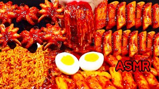 ASMR मसालेदार तीखा मशरूम  JAMUR PEDAS SPICY WEBFOOT OCTOPUS SPICY SEAFOOD AND NOODLES ENOKI MUSHROOM