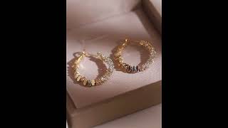 14K guldforgyldte 925 sølvnåle hoops øreringe#jewelry #jewellery #earrings #goldearrings