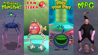 ALL My Singing Monster Ethereal Workshop Vs Raw Zebra Vs Play Your Part Vs MPG | Compare Redesign