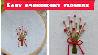 Easy embroidery flowers || Flower embroidery || French knot flowers 💐