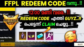 NEW REDEEM CODE FREE FIRE MALAYALAM 💥// FREE RARE VIOLET THREAT BUNDLE 🇧🇷 //FFPL TODAY😍 CLAIM NOW 🇦🇷