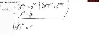 PEMBAHASAN SOAL NO. 1 MATEMATIKA UN SMP 2017