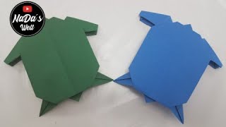 Schildkröte aus Origami Papier falten, DIY | Origami Schildkröte | Basteln & Gestalten